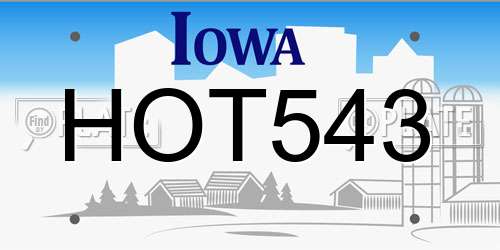 HOT543 Iowa License Plate