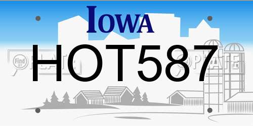 HOT587 Iowa License Plate