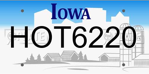 HOT6220 Iowa License Plate