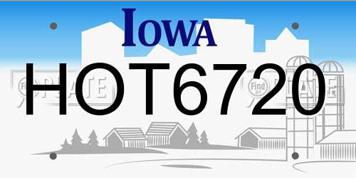 HOT6720 Iowa License Plate