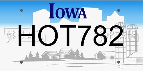 HOT782 Iowa License Plate