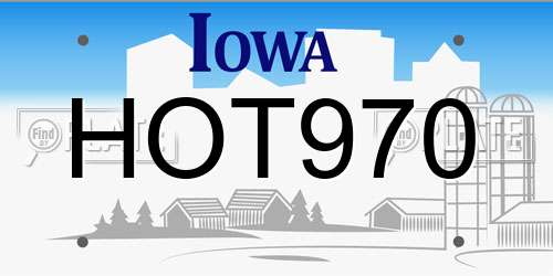 HOT970 Iowa License Plate
