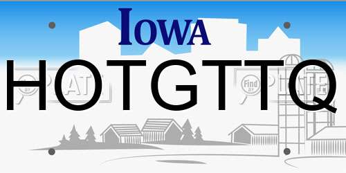 HOTGTTQ Iowa License Plate