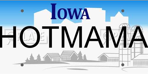 HOTMAMA Iowa License Plate
