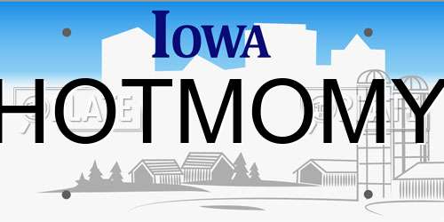 HOTMOMY Iowa License Plate