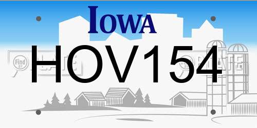 HOV154 Iowa License Plate