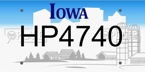 HP4740 Iowa License Plate