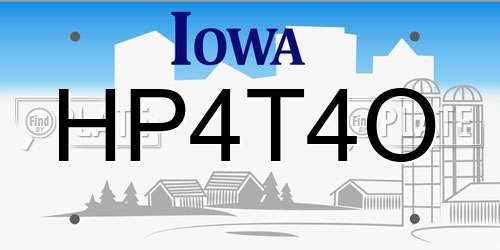 HP4T4O Iowa License Plate