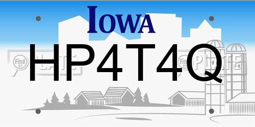 HP4T4Q Iowa License Plate