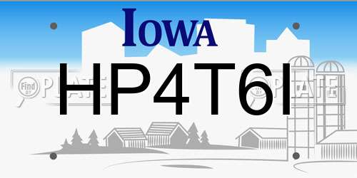 HP4T6I Iowa License Plate