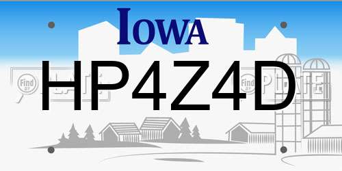 HP4Z4D Iowa License Plate