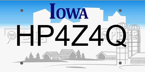 HP4Z4Q Iowa License Plate