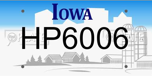HP6006 Iowa License Plate