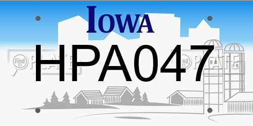HPA047 Iowa License Plate