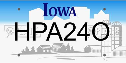 HPA24O Iowa License Plate