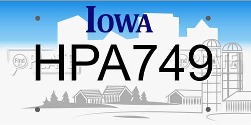 HPA749 Iowa License Plate