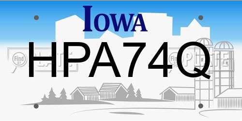 HPA74Q Iowa License Plate