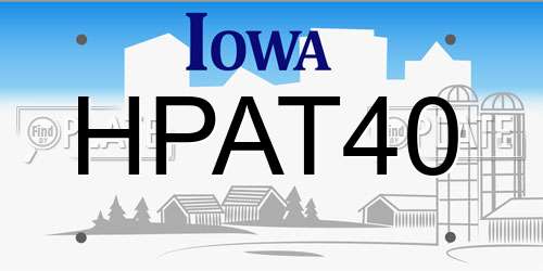 HPAT40 Iowa License Plate