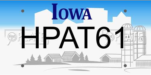 HPAT61 Iowa License Plate