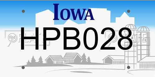 HPB028 Iowa License Plate