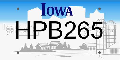 HPB265 Iowa License Plate
