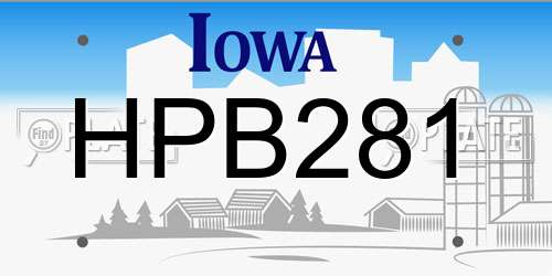 HPB281 Iowa License Plate