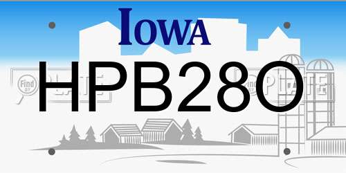 HPB28O Iowa License Plate