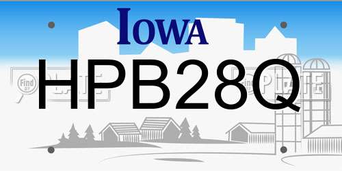 HPB28Q Iowa License Plate