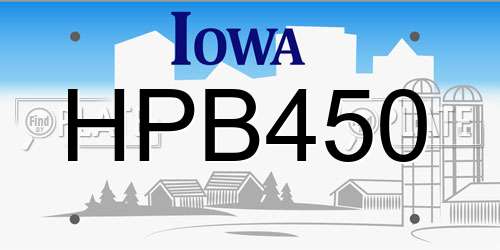 HPB450 Iowa License Plate