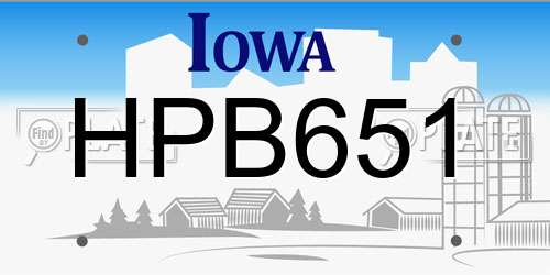 HPB651 Iowa License Plate
