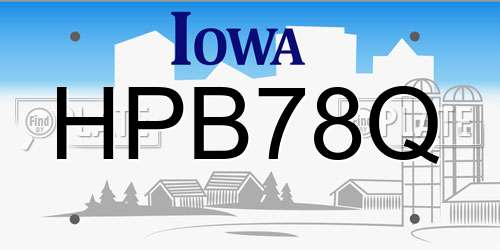 HPB78Q Iowa License Plate