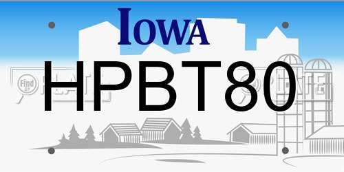 HPBT80 Iowa License Plate