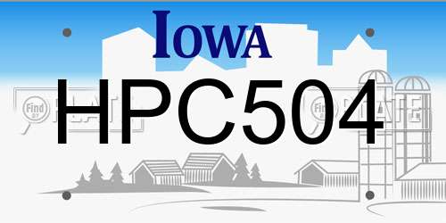 HPC504 Iowa License Plate