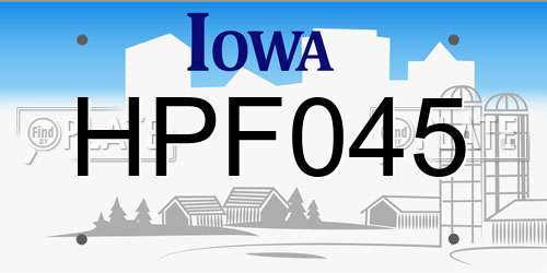 HPF045 Iowa License Plate