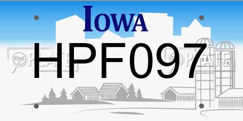 HPF097 Iowa License Plate