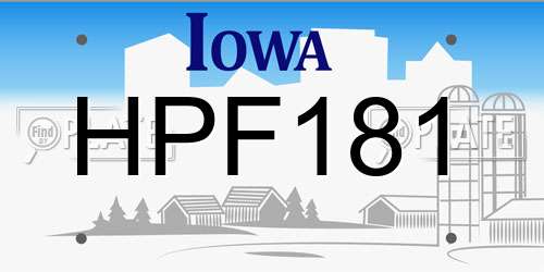 HPF181 Iowa License Plate