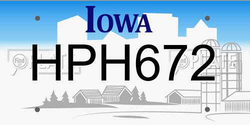 HPH672 Iowa License Plate