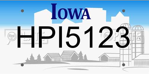 HPI5123 Iowa License Plate