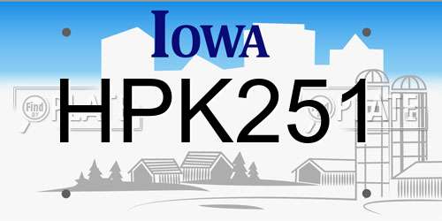 HPK251 Iowa License Plate