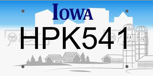 HPK541 Iowa License Plate