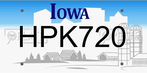HPK720 Iowa License Plate