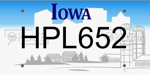 HPL652 Iowa License Plate