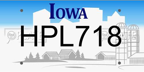 HPL718 Iowa License Plate