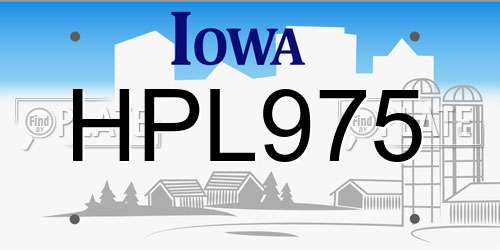 HPL975 Iowa License Plate