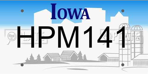 HPM141 Iowa License Plate