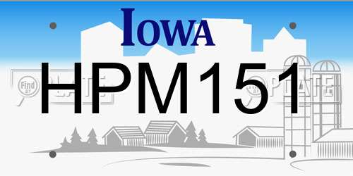 HPM151 Iowa License Plate