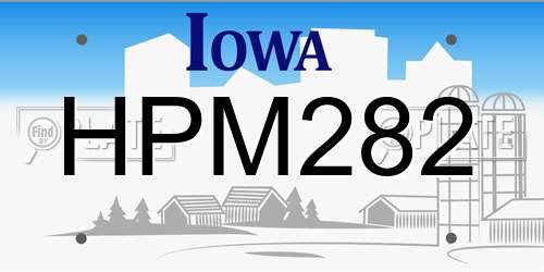 HPM282 Iowa License Plate