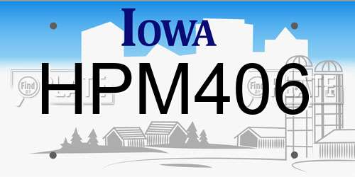 HPM406 Iowa License Plate