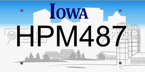 HPM487 Iowa License Plate