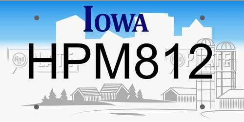 HPM812 Iowa License Plate